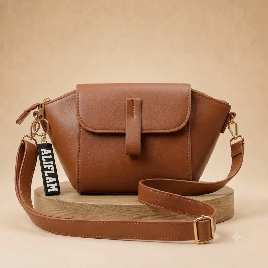 Brown Velvet Shoulder Bag