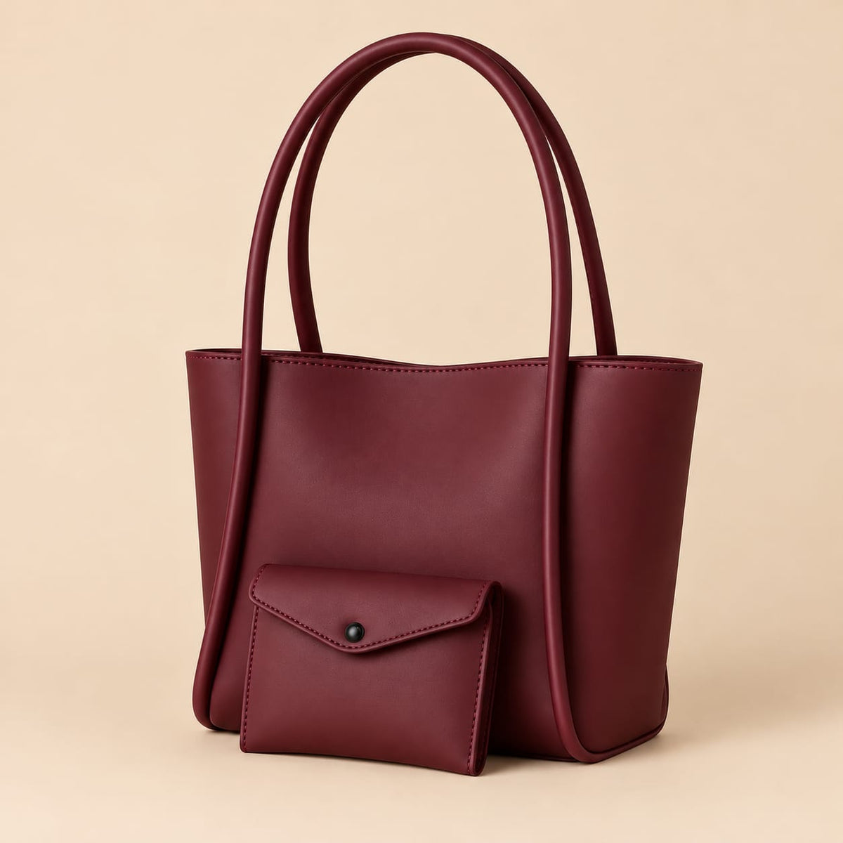 2 PC MAROON TOTE