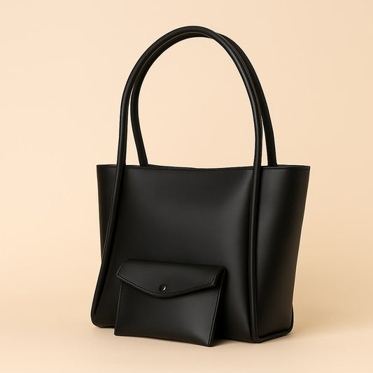 2 PC BLACK TOTE