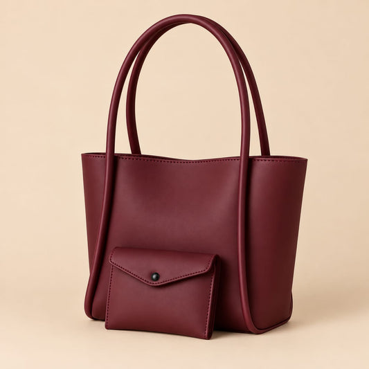 2 PC MAROON TOTE